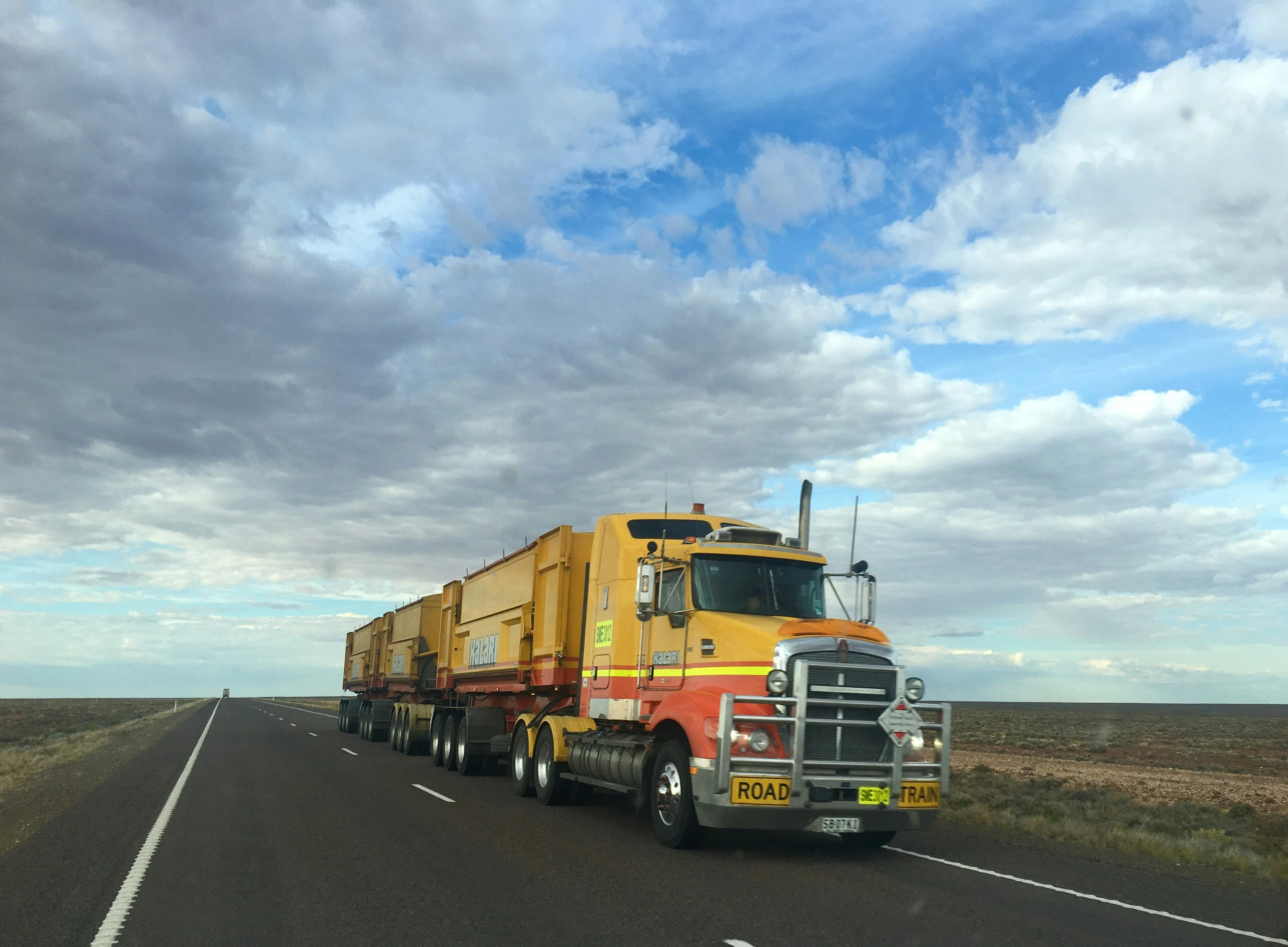 Freight truck travelling on a highway